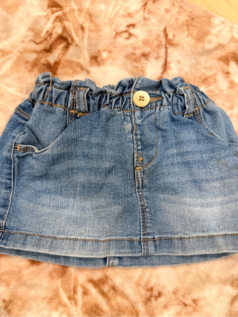 wonder nation Light Blue Denim Skirt with Elastic Waist